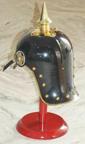 Prussian Imperial Helmet German Iron Pickelhaube Helmet Halloween Costume Gift - Picture 5 of 11