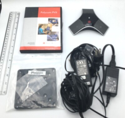 Polycom Lot of 5 Microphone, PVX DVD, Trio Visual Mount Kit New Free Shipping
