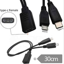 2 in 1 USB 3.1 Type C Charging Cable, USB 2.0 micro 5Pin to USB C Type C Male