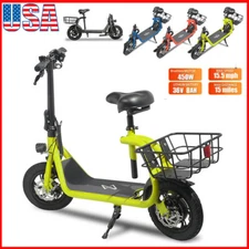 Sports Electric Scooter 450W Foldable Electric Ebike Adult Commuter w/Seat 450W