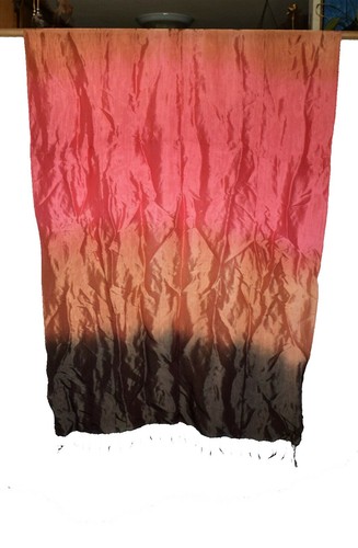 100 % Seide Damen rosa beige braun Schal Schal Halstuch 63 Zoll x 35 Zoll - Bild 2 von 3