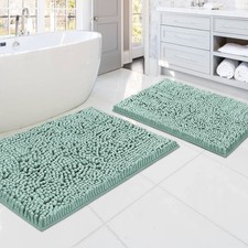 H.VERSAILTEX Chenille Bath Mat Rug Non-Slip Extra Soft Absorbent Bathroom Decor