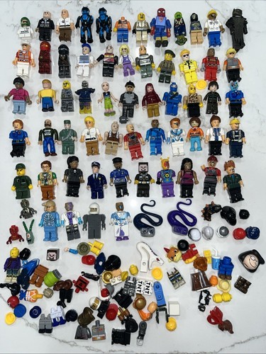 Big Lot of Randomly Assorted Unbranded Alt-Lego Minifigures & Parts