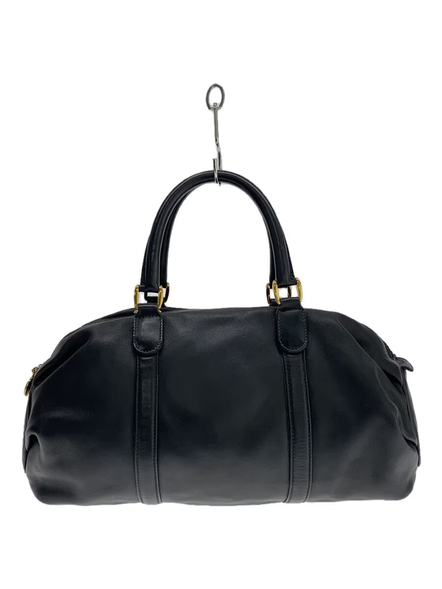 GUCCI Boston Bag in Black Leather Solid Color 002 865 0289
