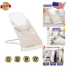 Baby Bouncer Seat, Organic Cotton Breathable Mesh, Portable, 8-20 lbs