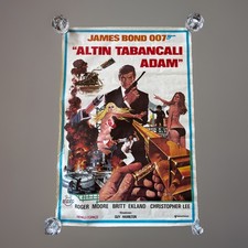 Vintage 1974 James Bond Man With The Golden Gun Original Turkish Movie Poster