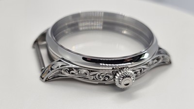 Unique Hand Engraved 41 mm  Watch Case for 6497/6498 Luxury Custom Art