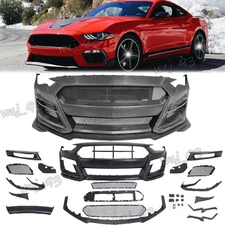 For 2018-2023 Ford Mustang GT500 Style Front Bumper Cover with Grille & Lip Set