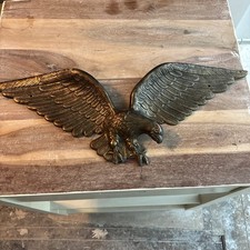 Eagle 24" Vintage Cast Metal Brass Wall Hanging Americana Art Patriotic Federal