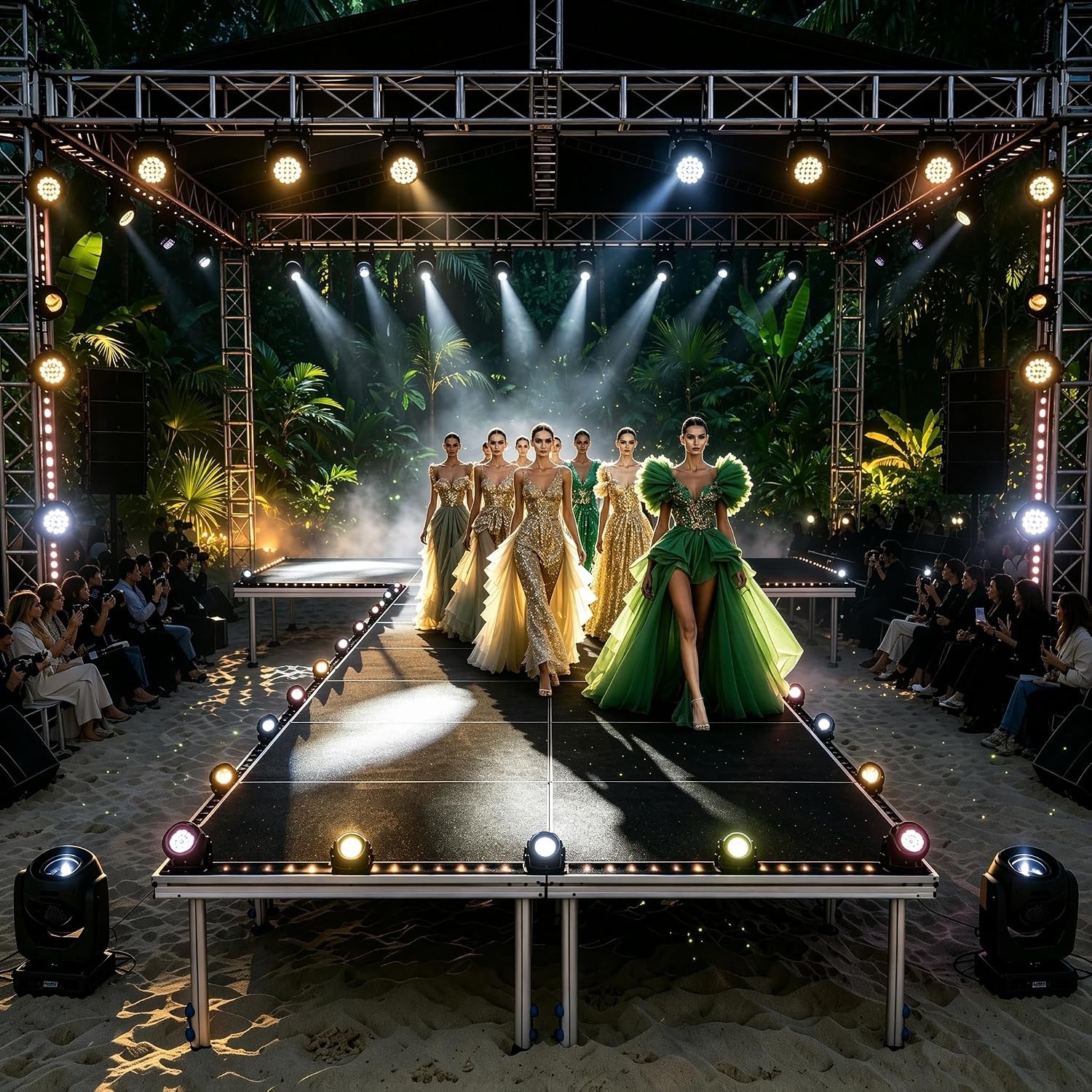 20pcs Portable Stage Platform(4×4ft) Stage Platform w/ Folding Legs(24''-40'')