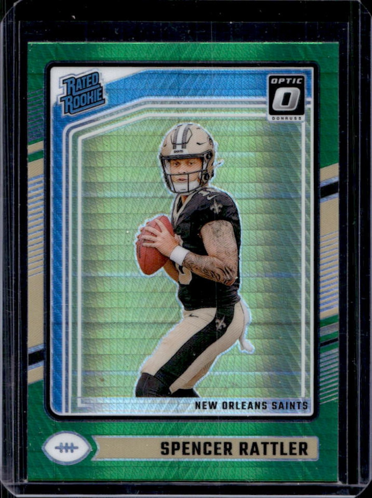 2024 Donruss Optic Spencer Rattler Green Hyper Rated Rookie #289 Saints