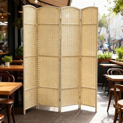 4 Panel Folding Room Divider Screen Privacy Screen Freestanding S