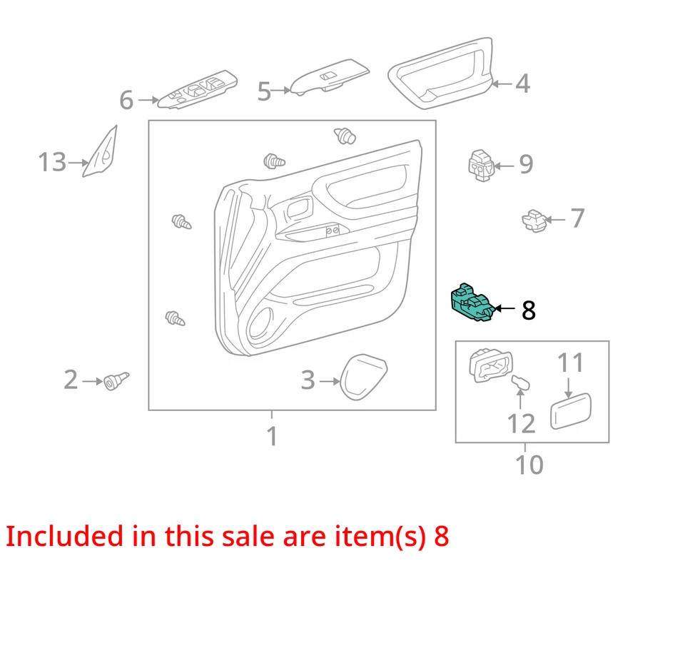 8404060091 Interruptor regulador ventana eléctrica Toyota Land Cruiser Lexus LX470 NUEVO OEM Foto 2 de 3