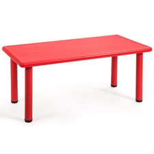 Topbuy Kids Multifunctional Activity Rectangle Table Kids Play Desk Red
