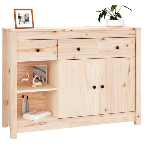 Pine Wood Sideboard Buffet Cabinet Storage Drawers Kitchen Pantry Cupboard Shelf - Picture 4 of 12