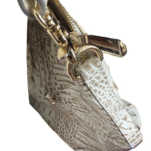 Brahmin Duxbury Satchel Shoulder Bag Beige White Melbourne Croc Embossed Purse - Picture 17 of 23