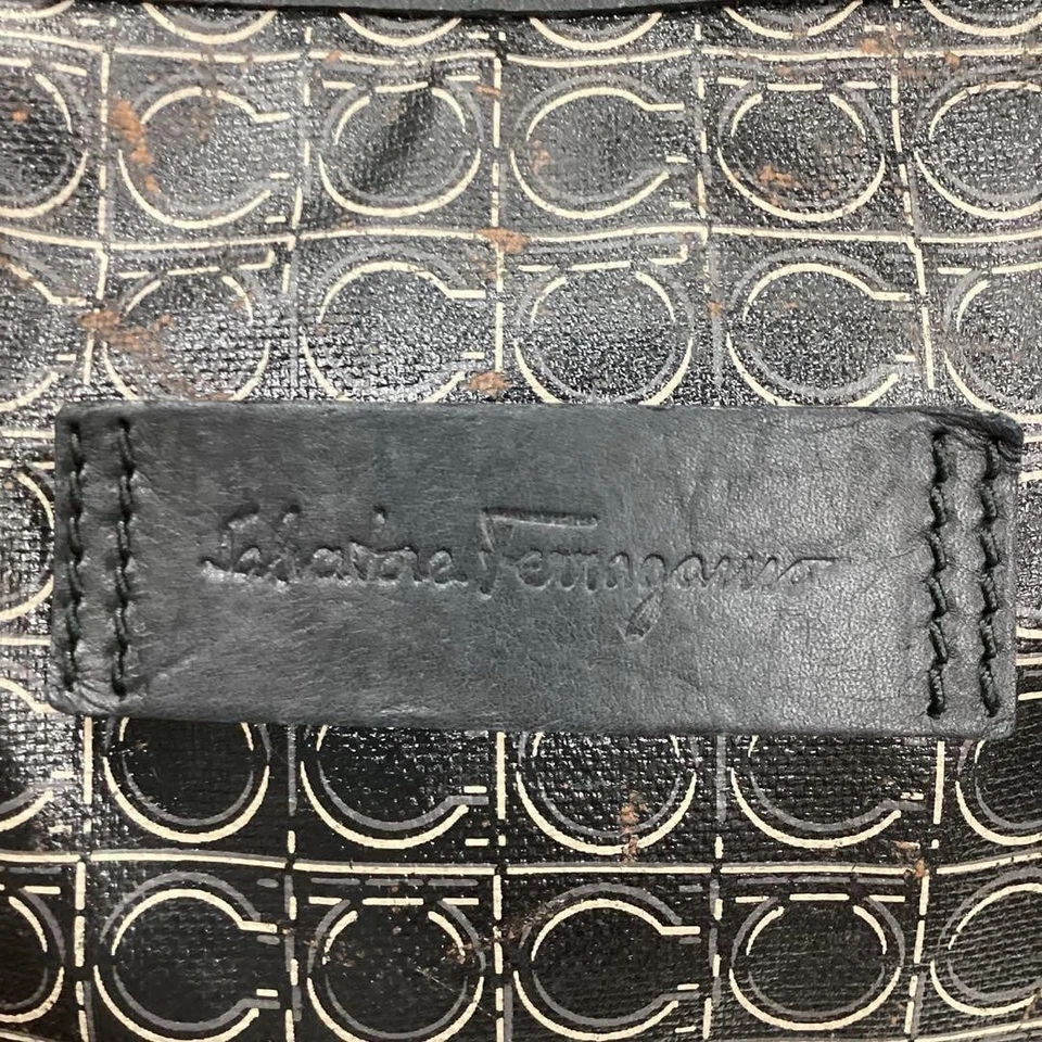 Bolso de Mano Salvatore Ferragamo PVC Auténtico Negro Mujer Italia 125889 Foto 4 de 4