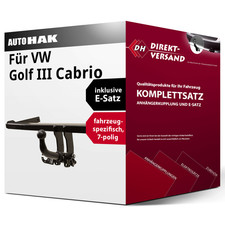 Für Golf III Cabrio 1E7 (Auto Hak) Anhängerkupplung abnehmbar + E-Satz 7pol neu