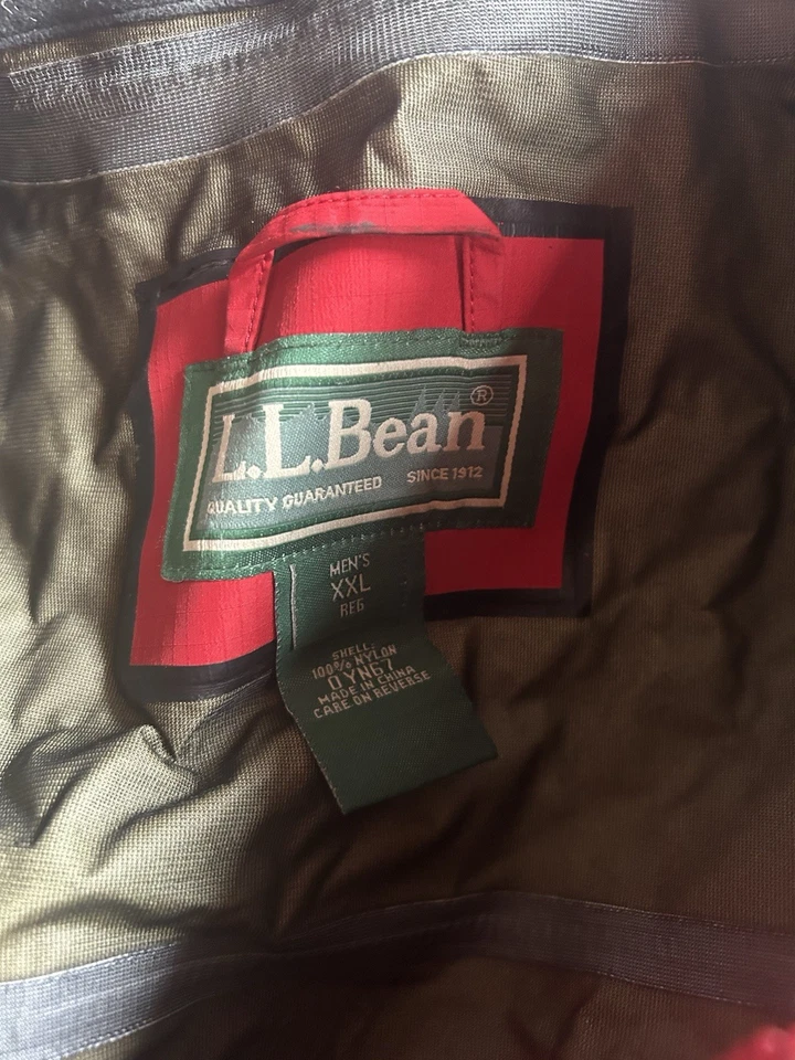 Vintage L.L. Jaqueta Parka Masculina Bean Mountain Guide XXL Vermelha Preta com Zíper Com Capuz - Imagem 3 de 4