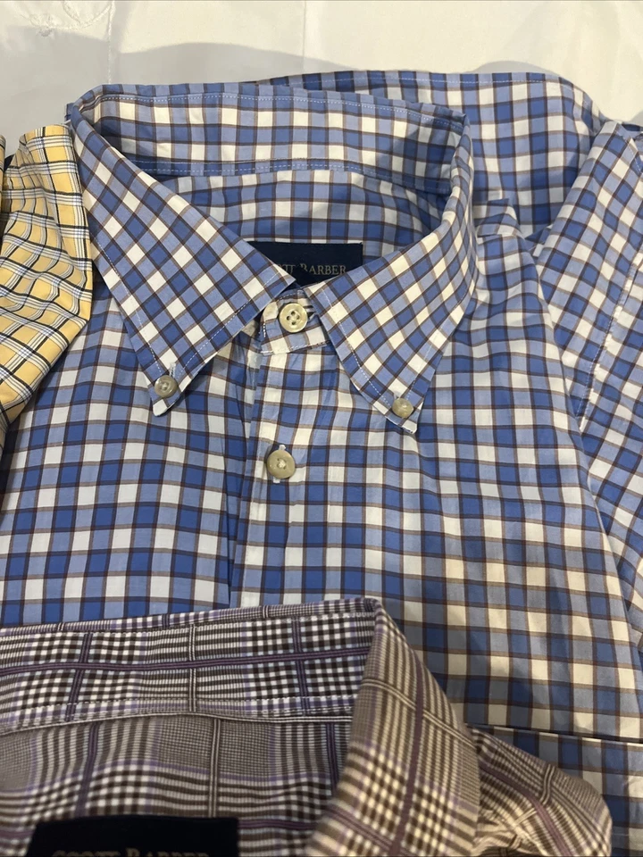 Lote de 5 camisas de vestir Scott Barber XXL. Collares de botones 100 % algodón, manga larga Foto 4 de 4