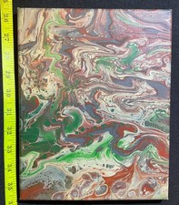Acrylic Pour  Drip Abstract Painting WRAPPED CANVAS 10x8 1 Of 1 Unique Art