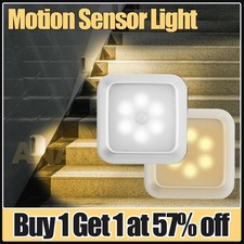 6LED Motion Sensor Lights PIR Wireless Night Light Battery Cabinet Stair Lamp UK