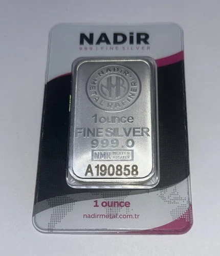 SEALED NADIR METAL RAFINERI ONE OUNCE .999 FINE SILVER BAR NEVER OPENED