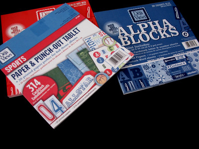 Deja Views Alpha Blocks 8 x 8 Scrapbook Paper Punch Out Tablet 2 Alpha Blocks