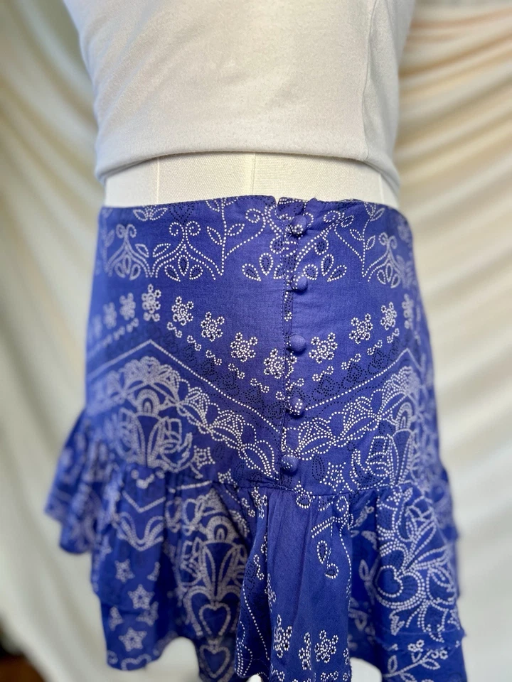 Kimchi Blue Eloise 迷你裙褶皱蓝色婴儿娃娃 尺寸 M — 第 4/4 张图片