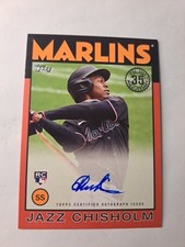 2021 Topps JAZZ CHISHOLM 1986 Red Parallel Rookie RC Auto # /25 Marlins #86B-JC