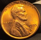 1955 1C RD Lincoln Wheat Penny Cent! Gem BU! Uncirculated! Nice Coin!