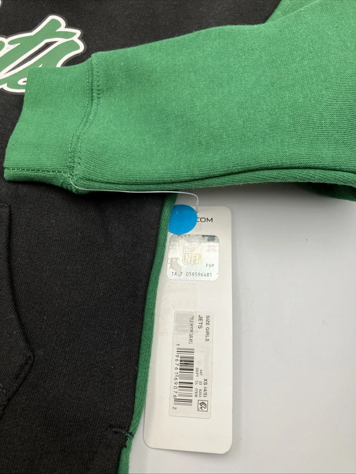 NFL Apparel New York Jets Sudadera con Capucha Sudadera - Jóvenes Niñas XS 4/5 NUEVO Foto 3 de 4
