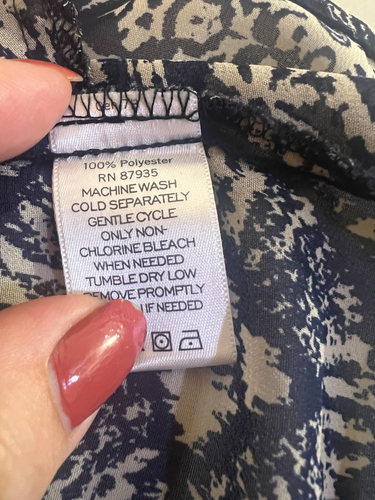 Chaleco Susan Graver Mujer Semi Transparente Largo 3X Azul Gris Drapeado 2 Bolsillos - Imagen 5 de 5