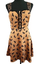 Forever 21 Boutique Dress M Horses Equestrian Rodeo Western Line Dancing Copper