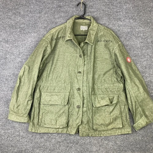 Cav Empt Mens Olive Green Circuit Board Print Field Jacket Made in Japan Size S - product listing photo