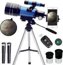 Telescope for Adults  Kids, 70Mm Aperture 15X-150X Portable Refractor Telesco