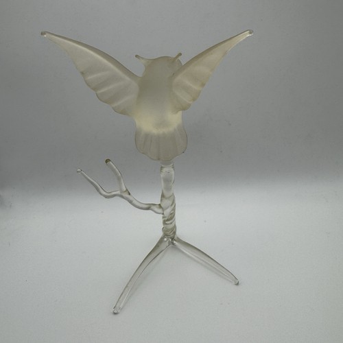 Estatuilla de búho de vidrio soplado a mano de colección adorno escultura artística coleccionable. - Imagen 5 de 7