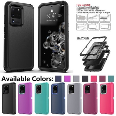 For Samsung Galaxy S20 FE S20 Ultra S20+ S20 Case Heavy Duty 3in1 Layers Cover