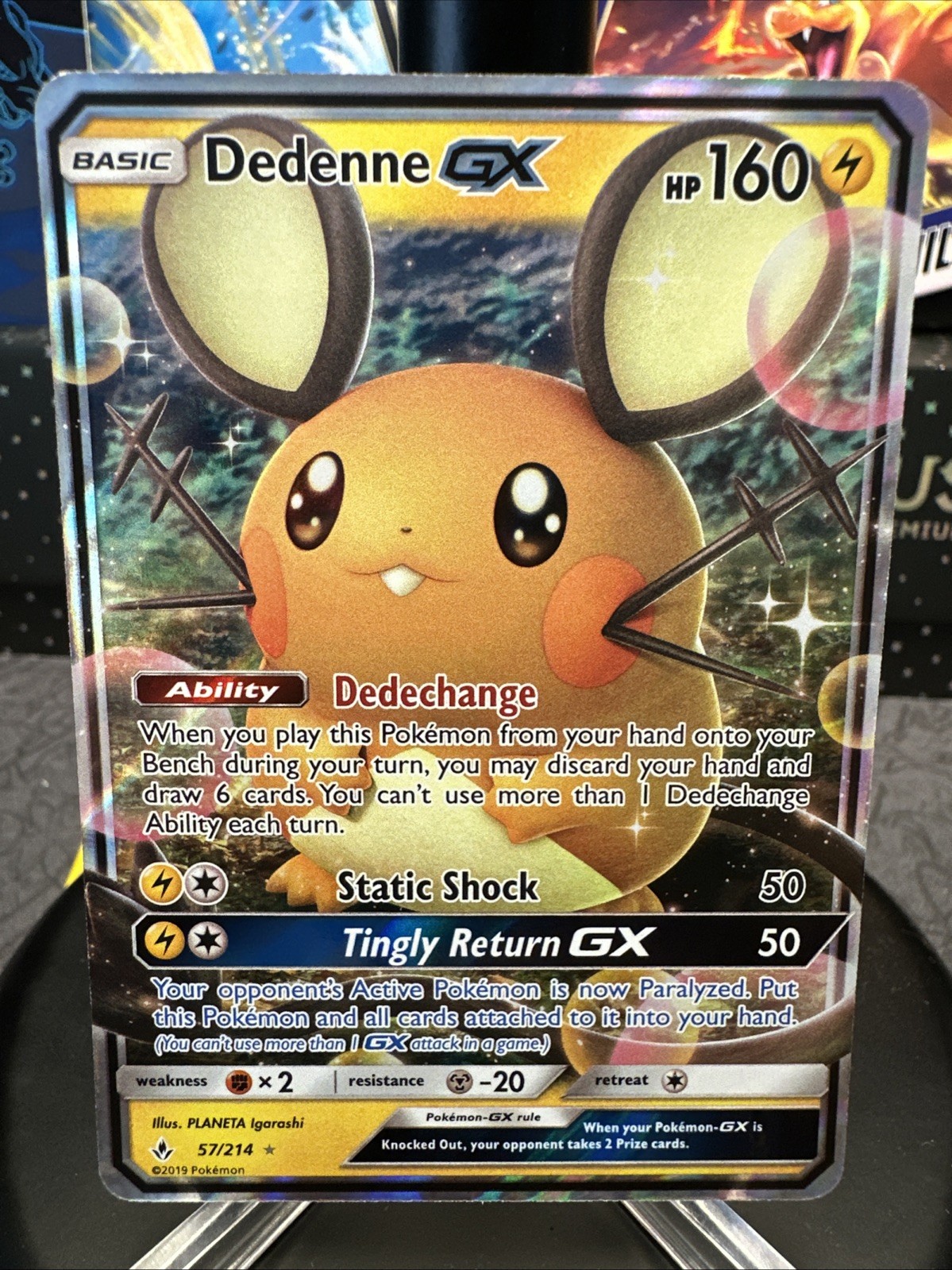 Dedenne GX 57/214 NM Unbroken Bonds Holo Rare