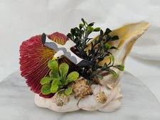 Fantastic Vintage MCM Kitschy Seashell Seagull Art Sculpture Decor Piece