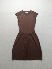 Calvin Klein Women Sweater Dress M Brown Fit & Flare Cap Sleeve Casual Stretch