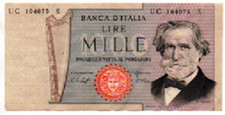 bn 06 - 1000 LIRE MILLE Giuseppe Verdi - SPL -GENNAIO 1977