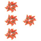 4pcs Simulation Kürbisblattkerzenring für Weihnachtsfeier Weinflaschenkranz