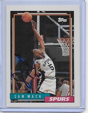 Basketball Card IP auto NBA SAM MACK 1992-93 Topps rookie San Antonio Spurs