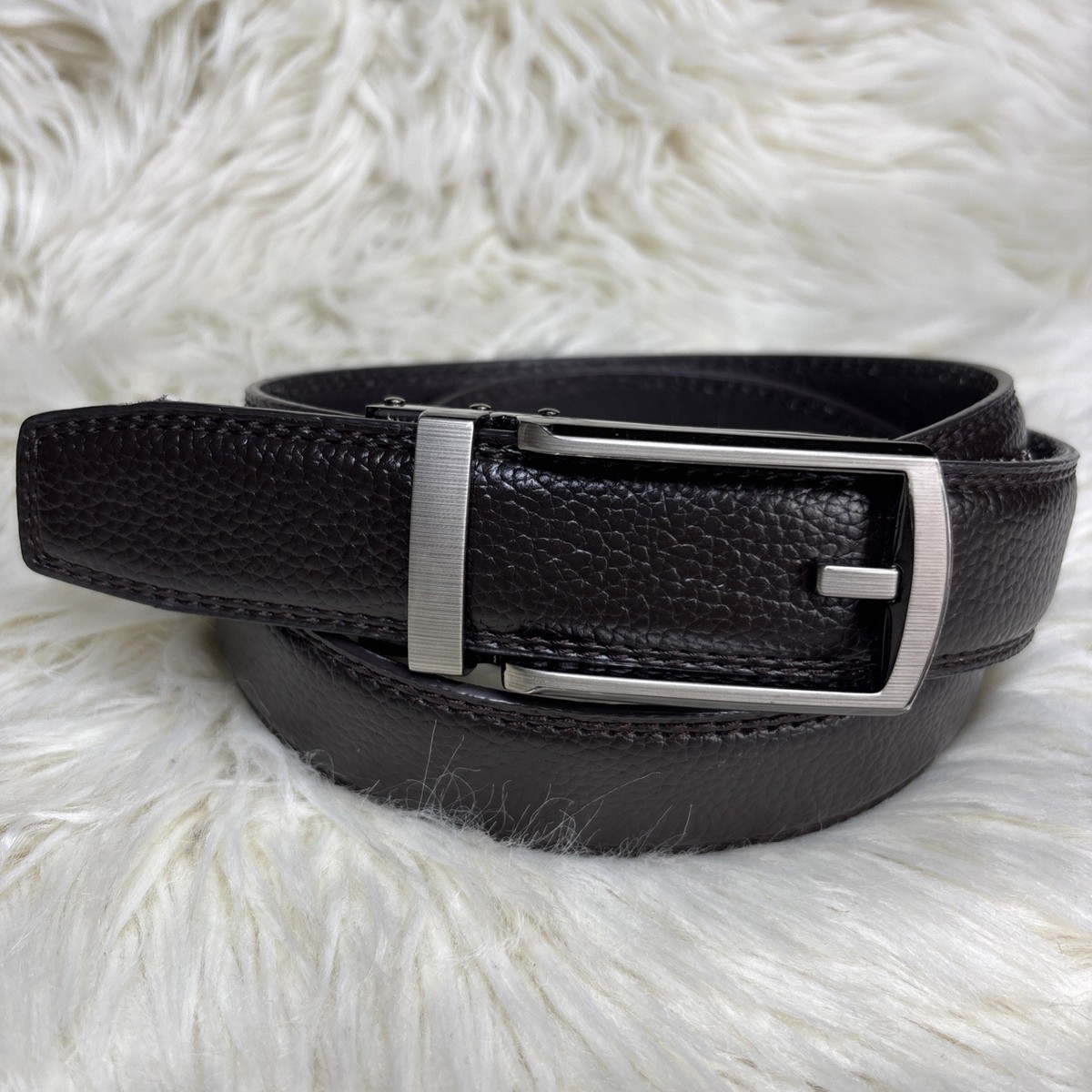 Comfort Click Genuine Leather Belt for Men Brown Adjustable