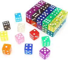 50-Piece 16MM Translucent Dice Set for Board Games and Classroom Use