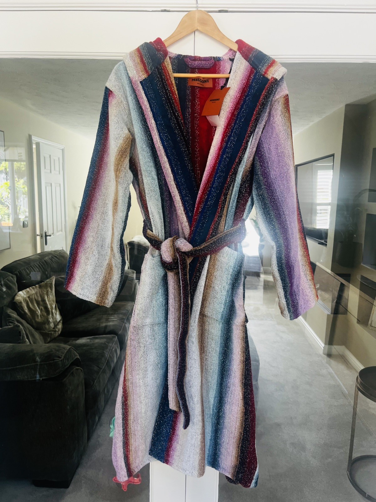 Missoni Adult Clancy Hooded Bathrobe sparkles S/M RRP £420 BNWT STUNNING!! image 2