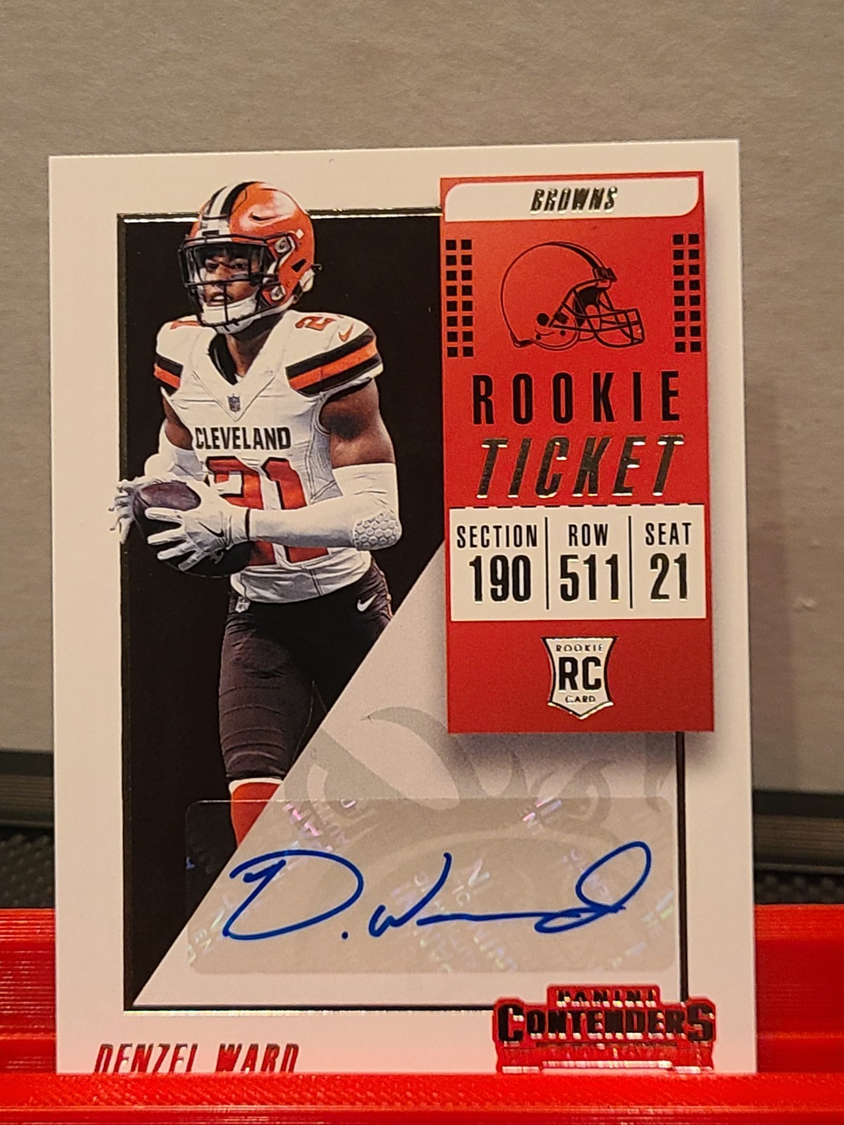 2018 Panini Contenders Rookie Ticket Denzel Ward RC Auto #145 Cleveland Browns