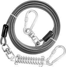 Dog Tie Out Cable, 10/15/20/30/40/50/70/100/150FT Runner Cable with Swivel Hook