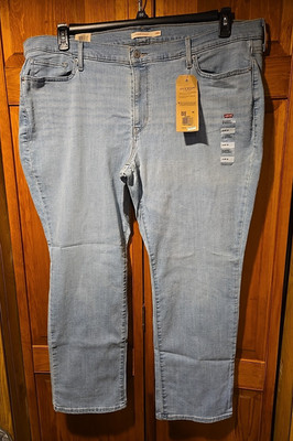 Women's Plus Size Levi's Classic Straight Jeans Mid-Rise 24W M Light Wash NWT